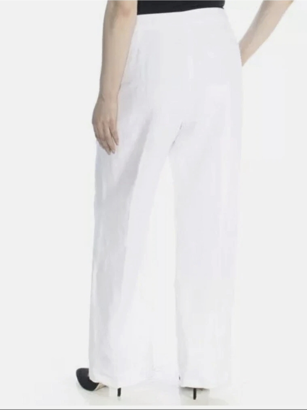 Kasper Womens Audrey White Linen Business Dress Pants Trousers 12 P